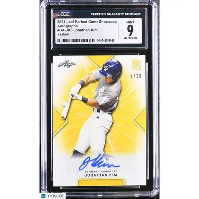 Jonathan Kim CGC 2021 Perfect Game Showcase #BA JK3 Yellow Auto 5/20 Baseball 9