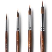 Fuumuui 4 Pieces / 6 Pieces Extended Needle Point Brushes Synthetic Extra Long Pinhead Brushes with Kolinsky Sable Body for F...