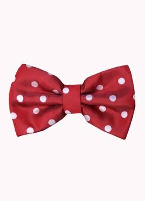 Wholesale Mens Ties Bulk - Men's Polyester Red And White Polka Dot Pattern Bowtie - $10