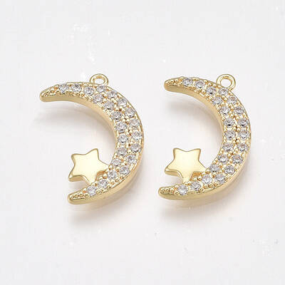 Brass Micro Pave Cubic Zirconia Pendants