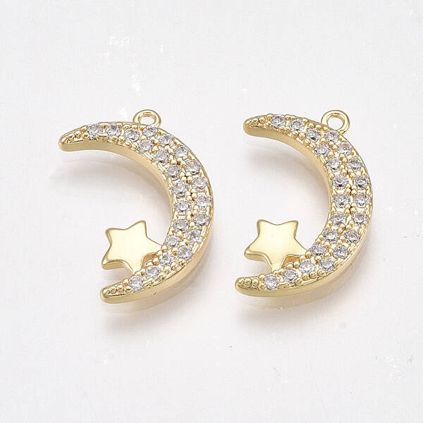 Brass Micro Pave Cubic Zirconia Pendants