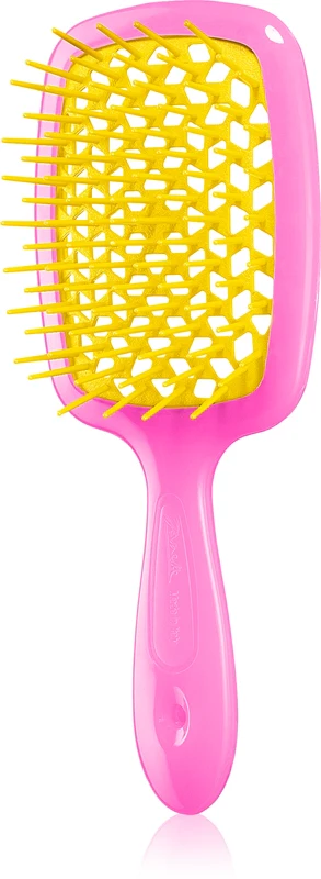 Janeke Superbrush Large Flat Hair Brush Pink and Yellow