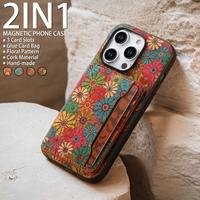 Denior Wallet Case For iPhone 16 15 14 13 12 11 XR 8 7 Pro Max Plus With Glue Card Holder, Fashion Design Flower Pattern, Woo...