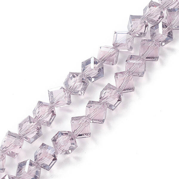 Electroplate Transparent Glass Beads Strands