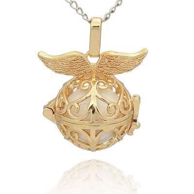 Golden Tone Brass Hollow Round Cage Pendants
