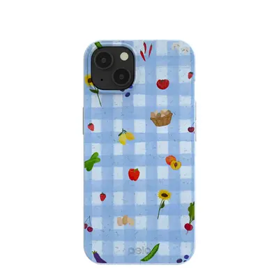 Powder Blue Gingham Farmhouse iPhone 13 Case