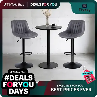 Flysky Home Office Furniture Barstools Dining Chairs Swivel Counter Height Barstools with Back Adjustable PU Leather Bar Ch...