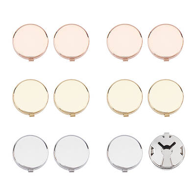 6 Pairs 3 Colors Brass Cufflink Settings