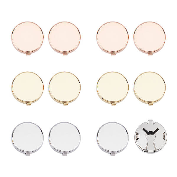 6 Pairs 3 Colors Brass Cufflink Settings
