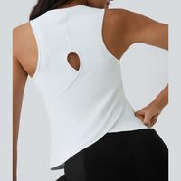 Cut Out Crossover Hem Solid Yoga Tank Top#summer#summervibes#dealsforyoudays