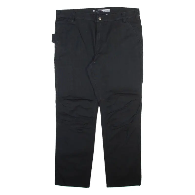CARHARTT Carpenter Workwear Mens Trousers Black Regular Straight W42 L32