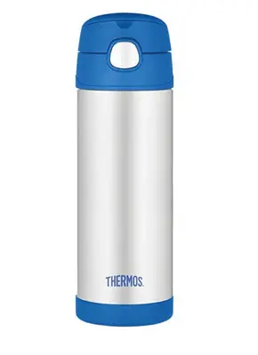Thermos FUNtainer Baby thermos with straw - blue 470 ml