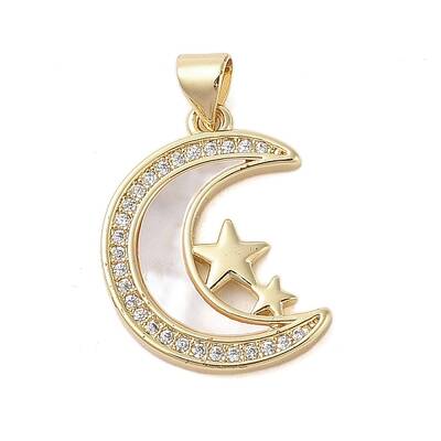 Brass  Micro Pave Clear Cubic Zirconia Pendant