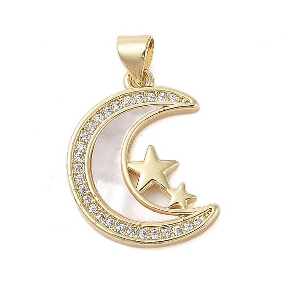 Brass  Micro Pave Clear Cubic Zirconia Pendant