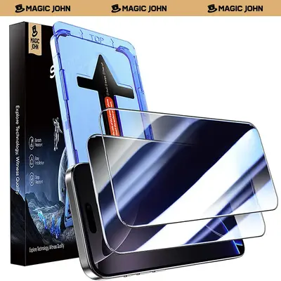 MAGIC JOHN Screen Protector 2 Pack for iPhone, Samsung, and Google–Clear & Privacy Protection, Fingerprint Resistant, Dust-...