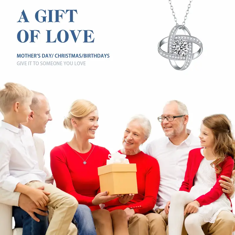 【T】Love simple beautiful anniversary necklace, to mom grandma wife lover sister daughter, For Birthday