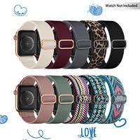 10 Pack Stretchy Solo Loop Compatible with iWatch Band 38mm 40mm 41mm 42mm 44mm 45mm 49mm Women Men,Soft Nylon Elastic Braide...