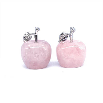 Apple Natural Rose Quartz Display Decorations