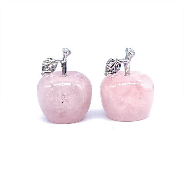 Apple Natural Rose Quartz Display Decorations