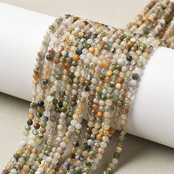 Natural Green Rutilated Quartz Beads Strands