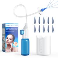 E10 Ear Wax Removal Kit - Manual Water-Powered Ear Cleaner with Water Tank, 4 Pressure Settings & 10 Replaceable Tips. Safe f...
