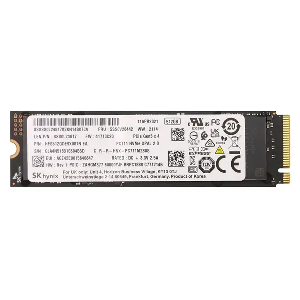 5SS0V26442 Lenovo 512GB TLC PCI Express 3.0 x4 NVMe M.2 2280 Internal Solid State Drive