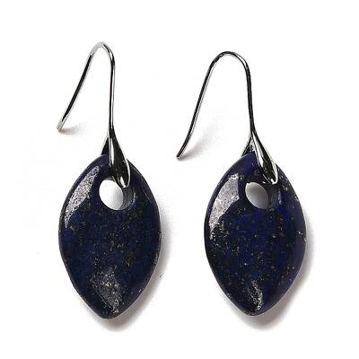 Natural Lapis Lazuli Horse Eye Dangle Earrings