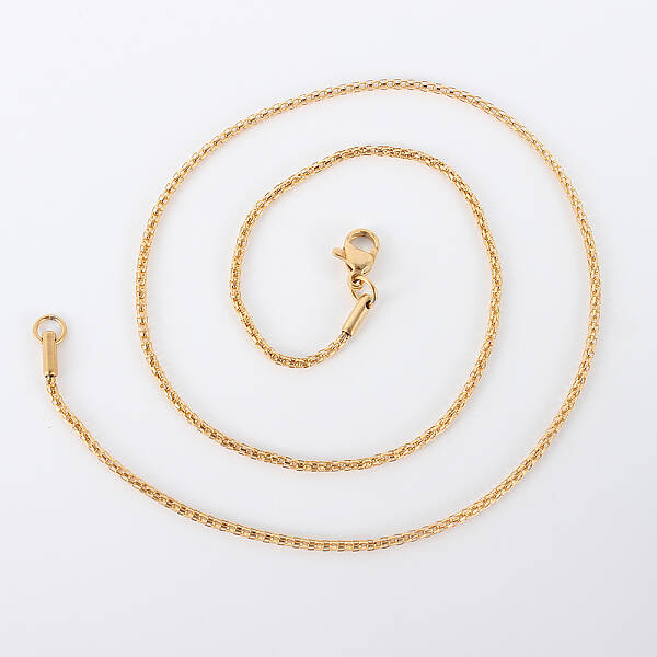 Ion Plating(IP) 304 Stainless Steel Mesh Chain Necklaces
