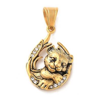 316L Stainless Steel Tibetan Style Rhinestone Pendants