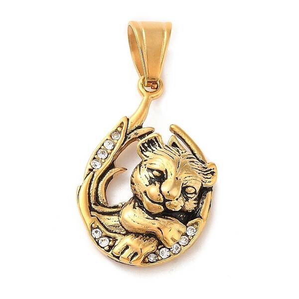 316L Stainless Steel Tibetan Style Rhinestone Pendants