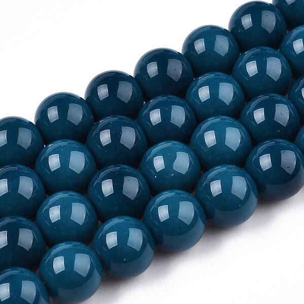 Opaque Solid Color Glass Beads Strands