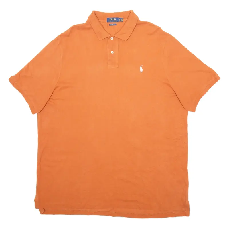 POLO RALPH LAUREN Mens Polo Shirt Orange Short Sleeve XL