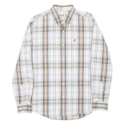 TIMBERLAND Mens Shirt Brown Check Long Sleeve L