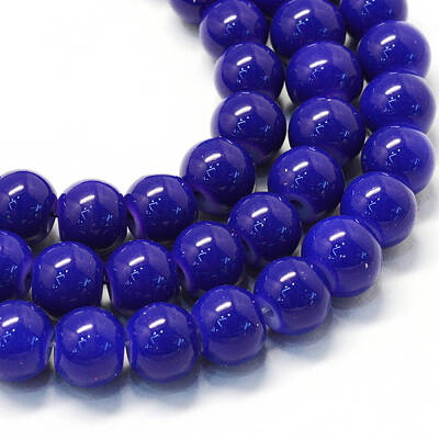 Baking Painted Glass Round Bead Strands