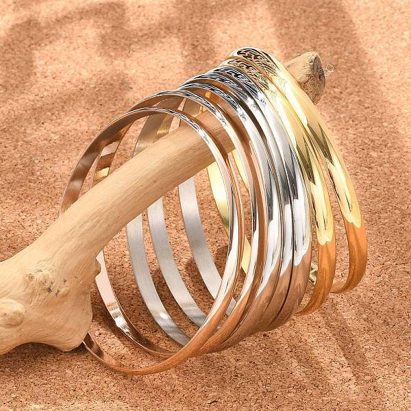 Fashion Tri-color 304 Stainless Steel Buddhist Bangle Sets
