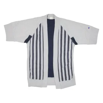 CHAMPION Short Sleeve Mens Jacket Grey Striped M