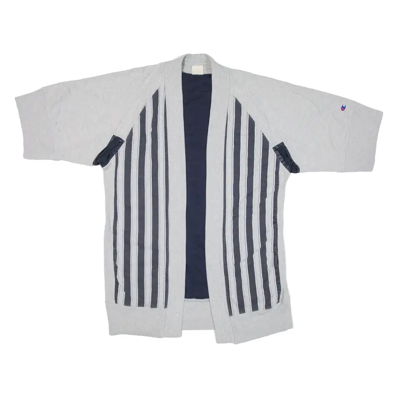 CHAMPION Short Sleeve Mens Jacket Grey Striped M