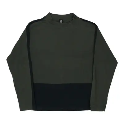 Gianfranco Ferre Long Sleeve Top - Small Khaki Cotton Blend