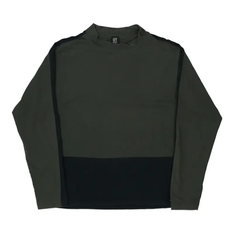 Gianfranco Ferre Long Sleeve Top - Small Khaki Cotton Blend