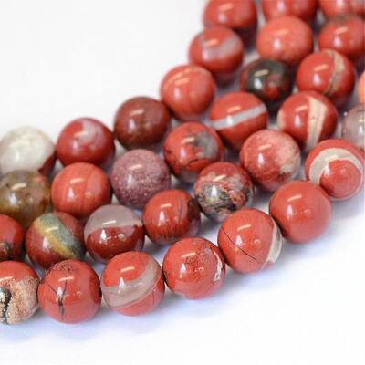 Natural Red Jasper Round Bead Strands