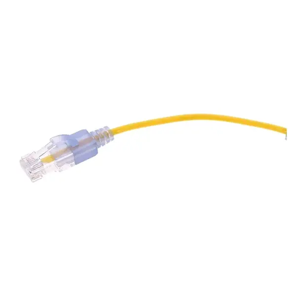 29443 Monoprice Cat6A Ethernet Patch Cable SlimRun Snagless RJ45 550MHz UTP Pure Bare Copper 10G 30AWG 10-Pack 2ft Yellow