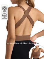 Women’s Ribbed Cross-Back Tank Top - Sleeveless Sports Bra Style, Stretchy Knit, Comfortable and Stylish for Activewear or ...