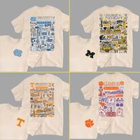 All Team College T-Shirt – Sand, Hand-Drawn University Impressions Artwork, Unisex Design