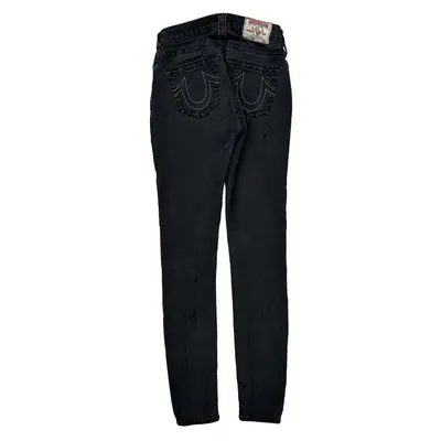 True Religion Skinny Fit Jeans - 26W UK 4 Black Cotton Blend