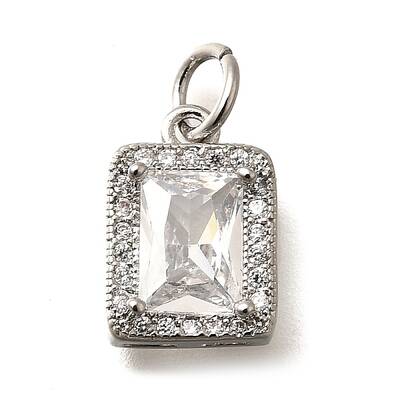 Brass Micro Pave Cubic Zirconia Pendants
