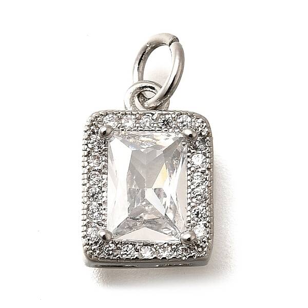 Brass Micro Pave Cubic Zirconia Pendants