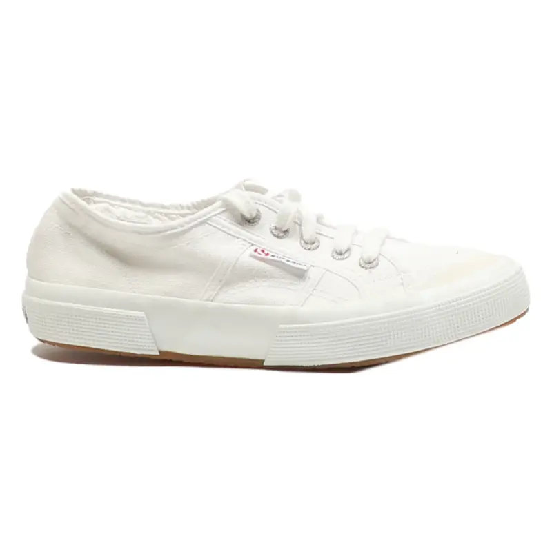 SUPERGA Low Top Trainers White Canvas Womens UK 5