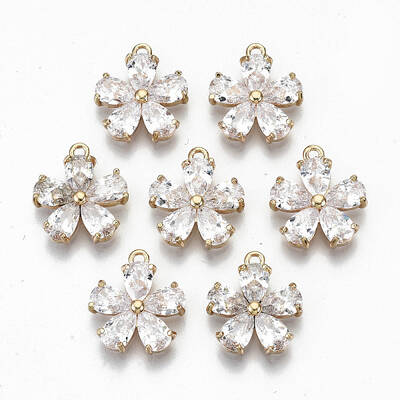 Brass Micro Pave Cubic Zirconia Pendants