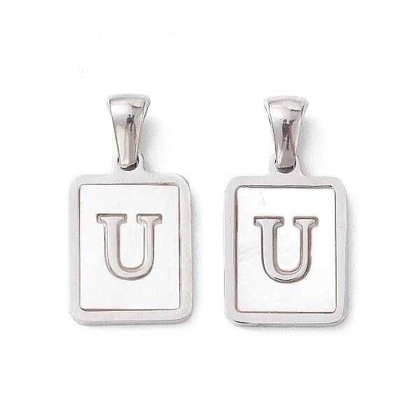 304 Stainless Steel Pave Shell Pendants