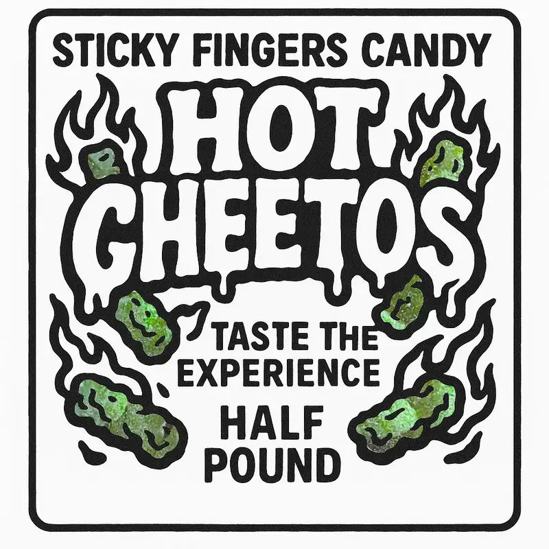 Dill Pickle Flavored Hot Cheetos Chips - Sticky Fingers Candy - Pickle Snacks - plus other flavors Crispy Crunchy